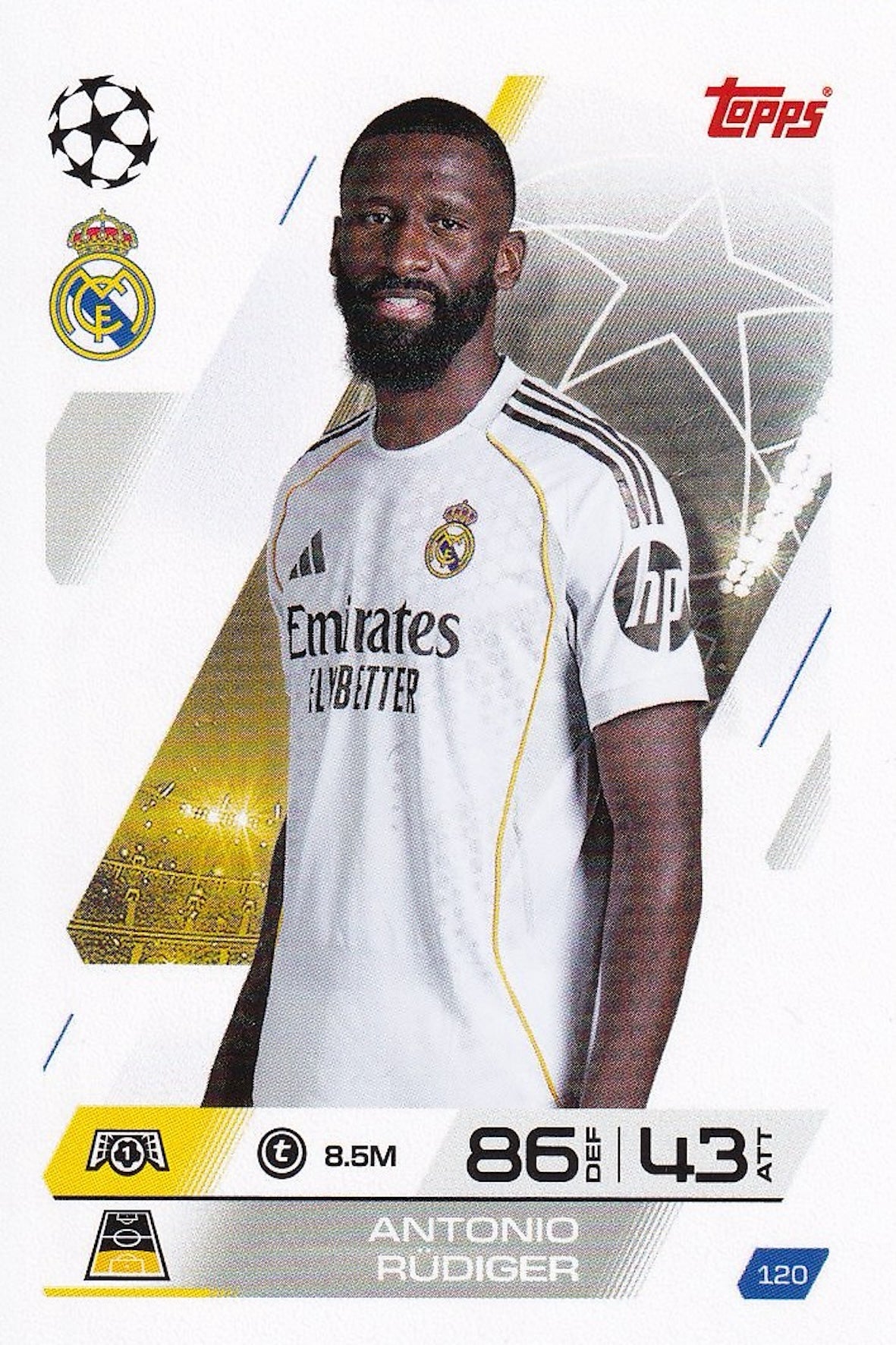 Antonio Rudiger Base Card #120 - Topps Match Attax 25/26 (2025/2026) Real Madrid
