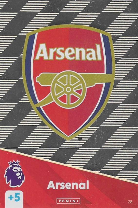 Arsenal Club Crest Card Number #28 - Panini Adrenalyn XL 2025