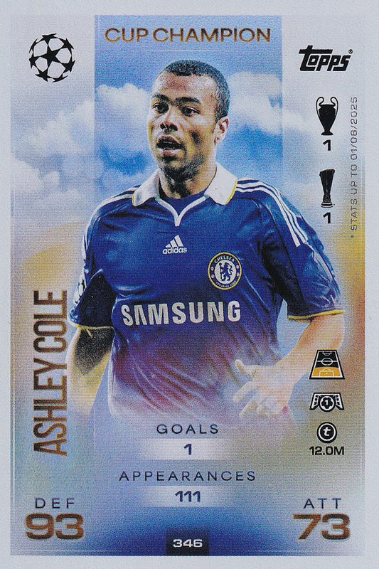 Ashley Cole Cup Champion Card #346 - Topps Match Attax 25/26 (2025/2026) Chelsea