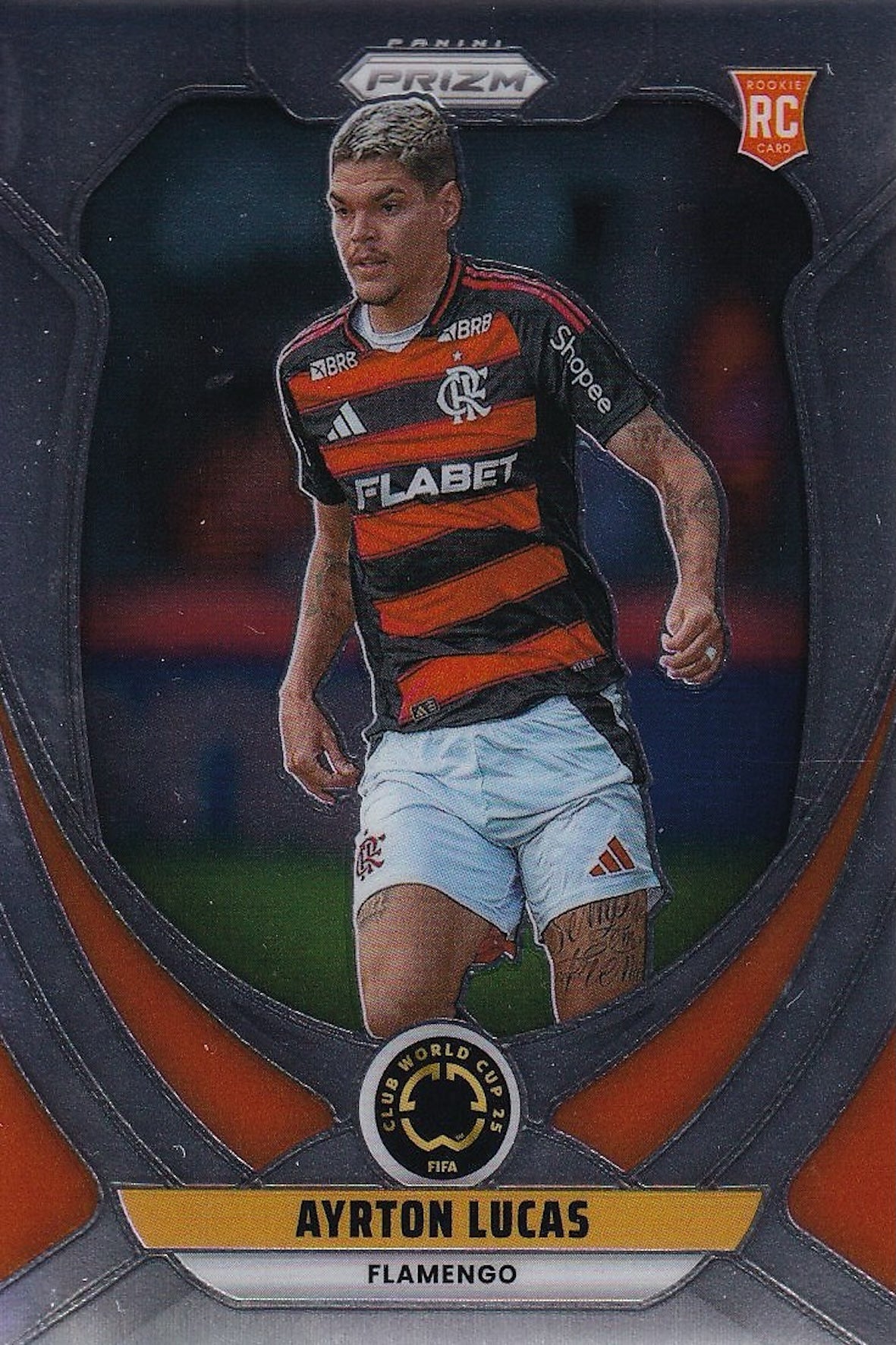 Ayrton Lucas Rookie (RC) Base Card #103 - Panini Prizm FIFA Club World Cup 25 (2025) - Flamengo