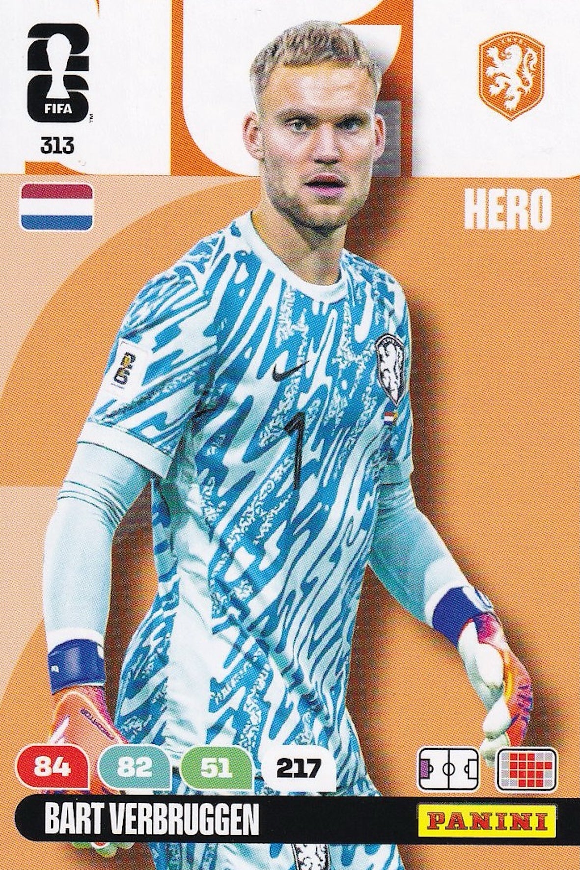 Bart Verbruggen Hero Base Card #313 - FIFA WORLD CUP 2026 - Panini Adrenalyn XL - Holland