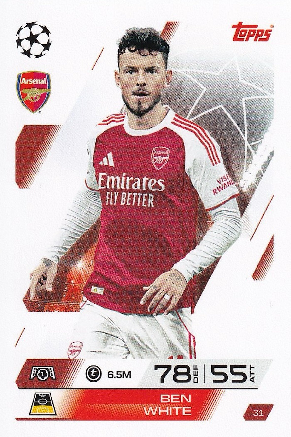 Ben White Base Card #31 - Topps Match Attax 25/26 (2025/2026) Arsenal