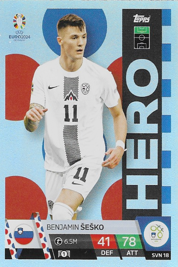 Benjamin Sesko HERO Card No #SVN18 - Topps Match Attax Euro 2024