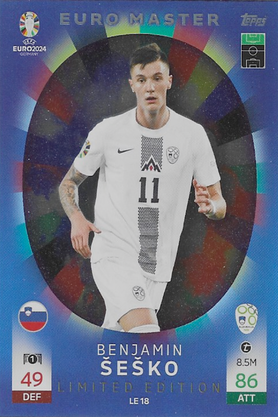 Benjamin Sesko LE18 Limited Edition Card - Topps Match Attax Euro 2024 (Euro Master)