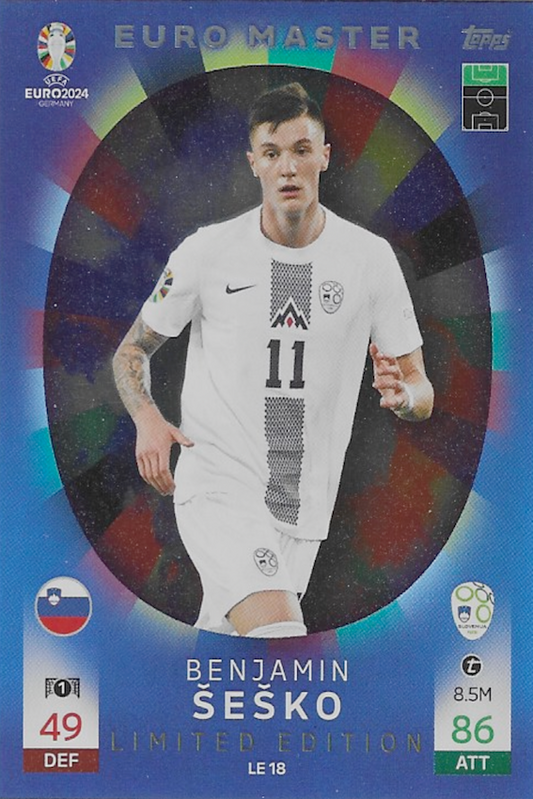 Benjamin Sesko LE18 Limited Edition Card - Topps Match Attax Euro 2024 (Euro Master)