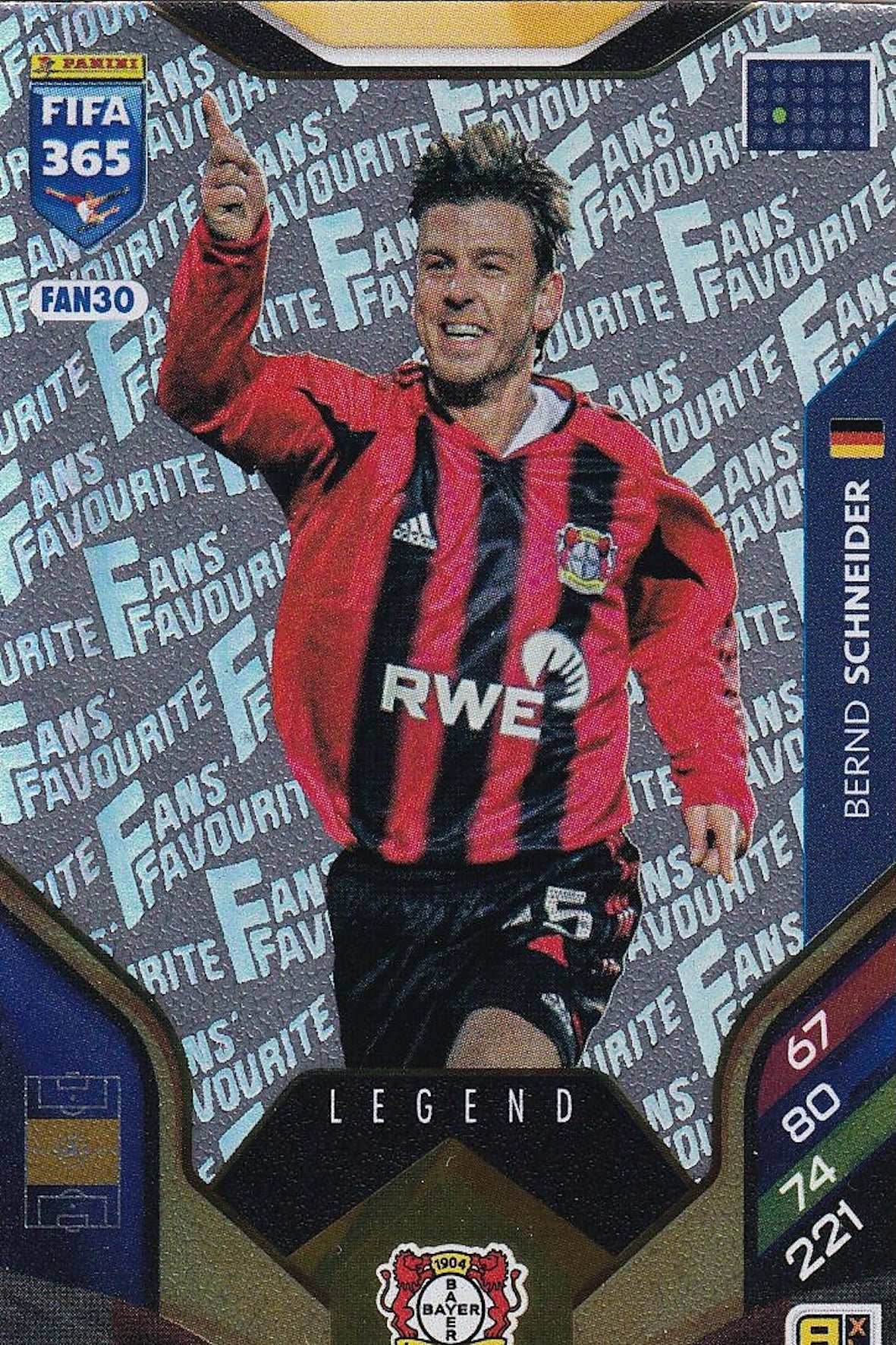 Bernd Schneider Fans Favorite Legend Card #FAN30 - Panini Adrenalyn XL FIFA 365 2026
