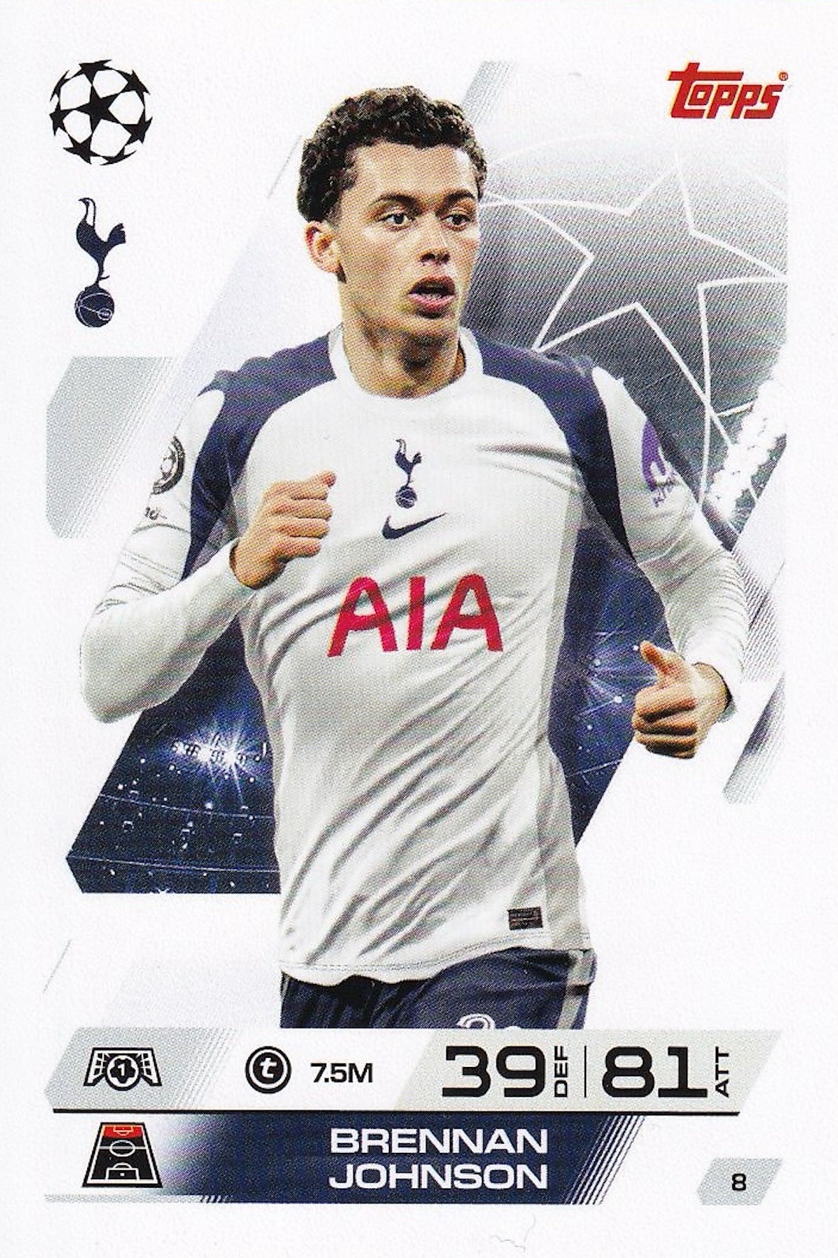 Brennan Johnson Base Card #8 - Topps Match Attax 25/26 (2025/2026) - Spurs