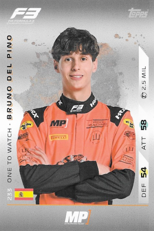 Bruno Del Pino F3 Ones to Watch Card #233 - Topps F1 Turbo Attax 2025