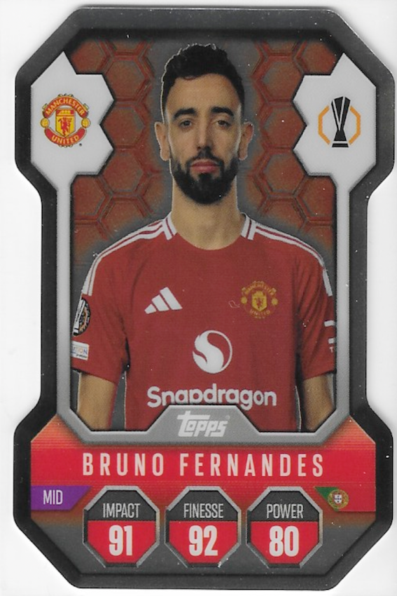 Bruno Fernandes Chrome Shield Card SH5 - Topps Match Attax 2024/2025 ...