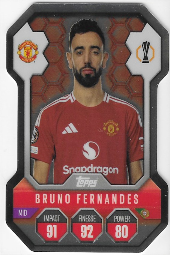 Bruno Fernandes Chrome Shield Card SH5 - Topps Match Attax 2024/2025