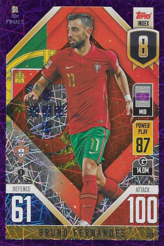 Bruno Fernandes Purple Parallel Card #CD8 - Topps Match Attax 101 Nations League