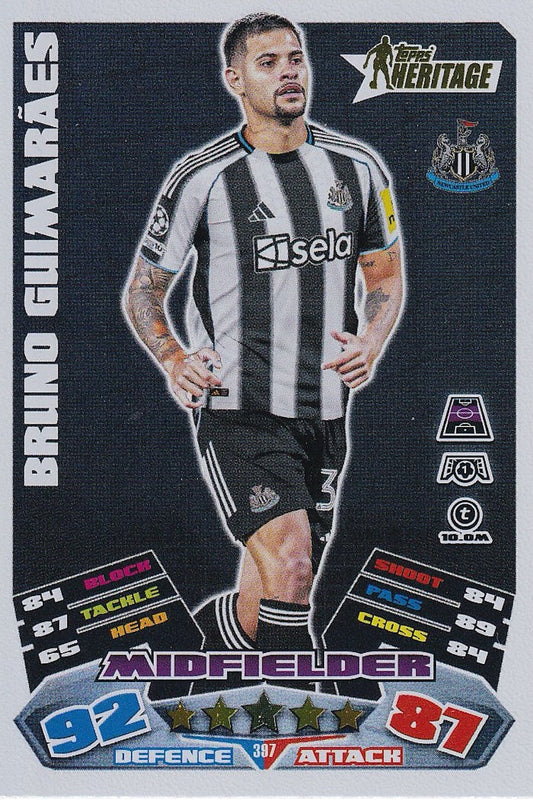 Bruno Guimaraes Heritage Card #397 - Topps Match Attax 25/26 (2025/2026) Newcastle United