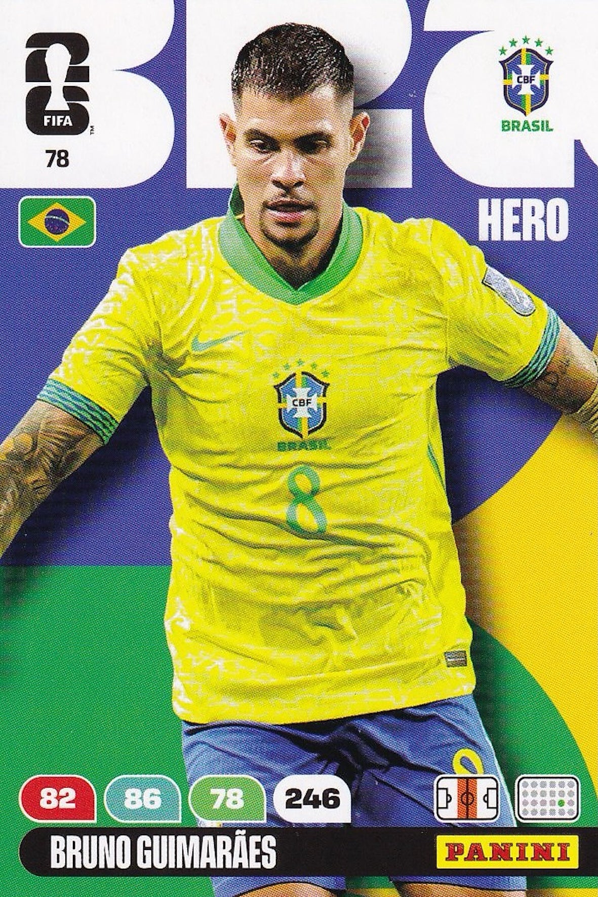 Bruno Guimarães Hero Base Card #78 - FIFA WORLD CUP 2026 - Panini Adrenalyn XL - Brazil