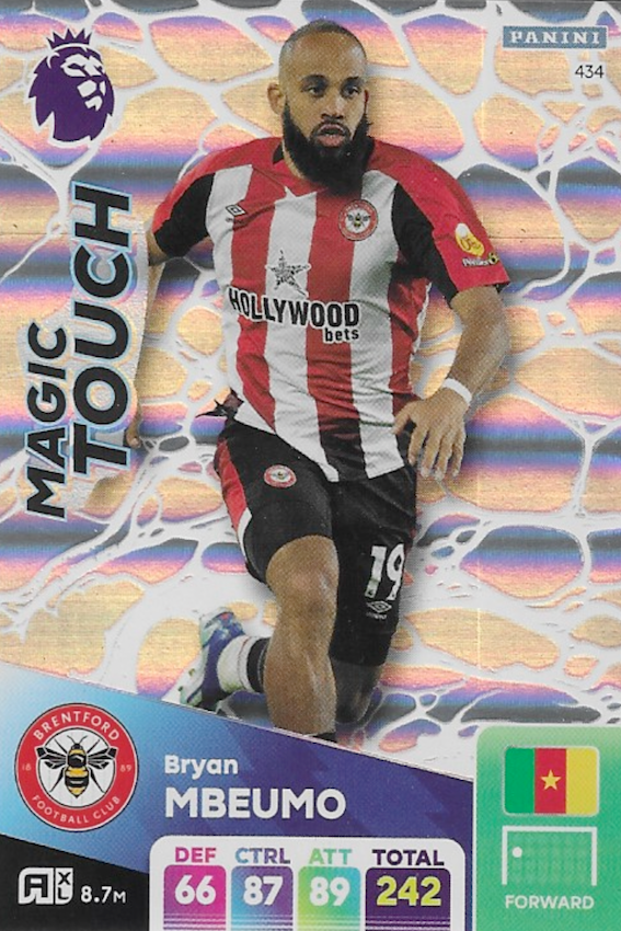 Bryan Mbeumo Magic Touch Card Number 434 - Panini Adrenalyn XL 2025 Premier League