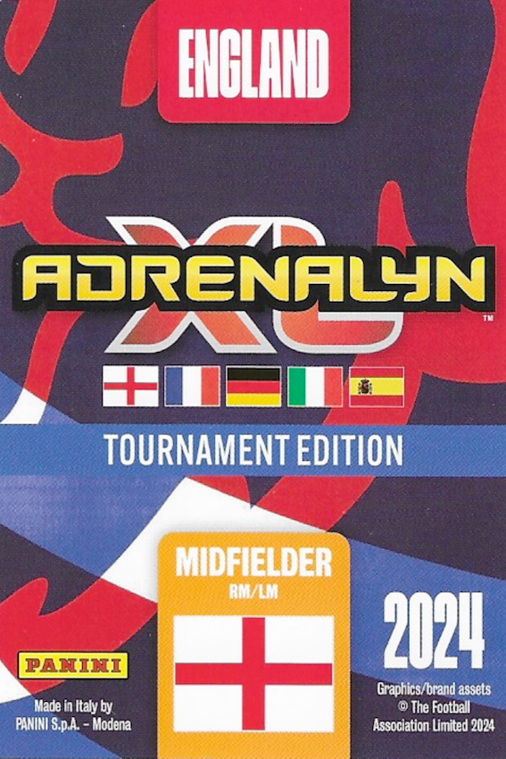 Bukayo Saka Adrenalyn Rush Card No 70 - Adrenalyn XL England 2024 Tournament Edition by Panini