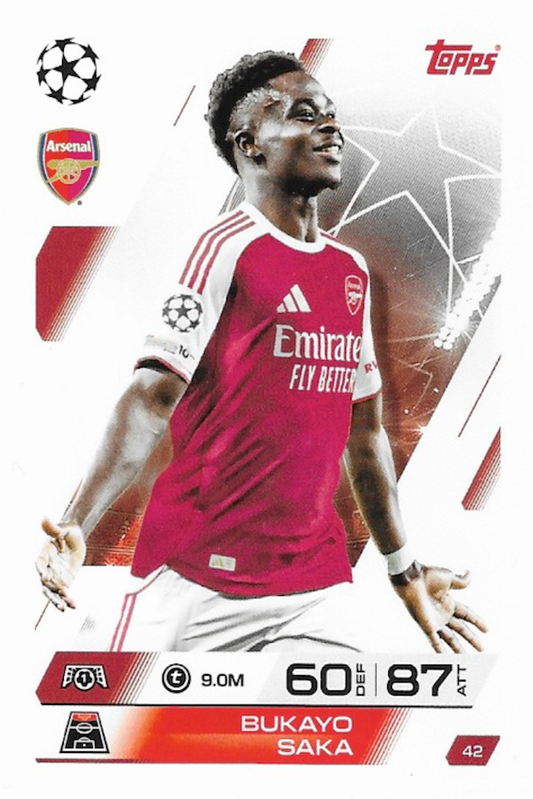 Bukayo Saka Base Card #42 - Topps Match Attax 25/26 (2025/2026) - Arsenal
