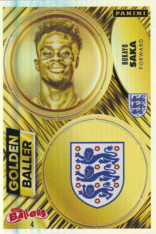 Bukayo Saka Golden Baller Card #4 - Panini Ballers England Edition