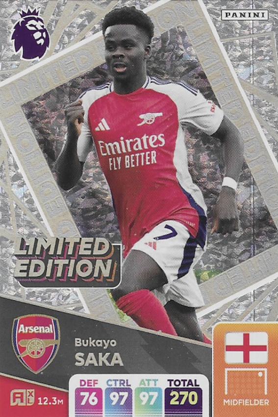 Bukayo Saka Limited Edition Card - Arsenal - Panini Adrenalyn XL 2025