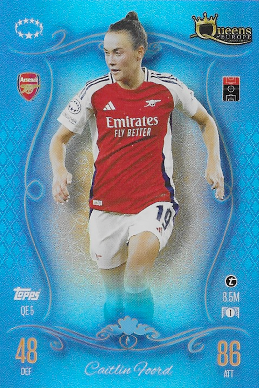 Caitlin Foord QE5 Queens of Europe Card - Topps Match Attax 24/25 2024/2025 - Arsenal