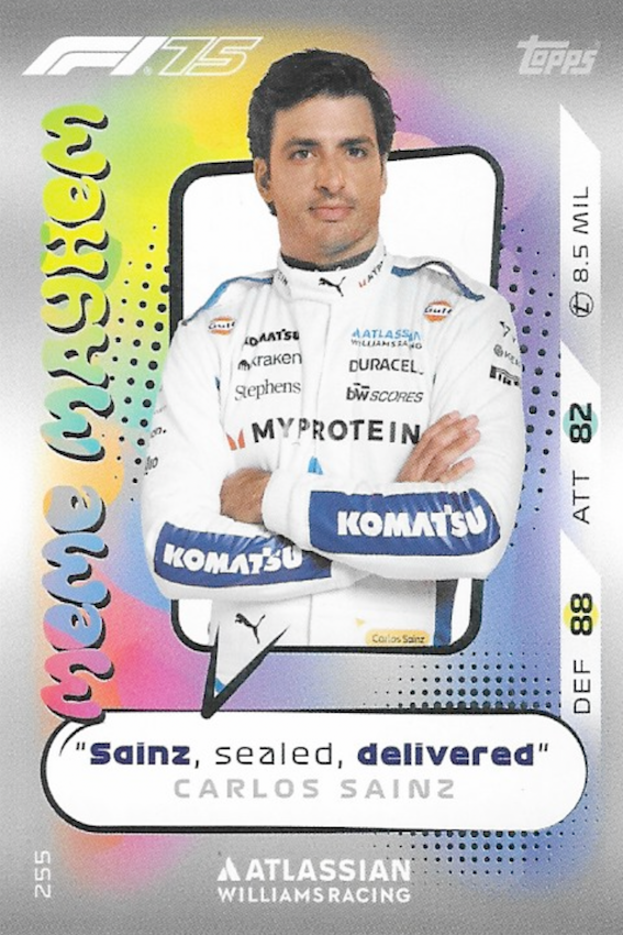Carlos Sainz Meme Mayhem Card #255 - Topps F1 Turbo Attax 2025