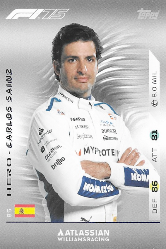 Carlos Sainz Williams Racing Card #85 - Topps F1 Turbo Attax 2025