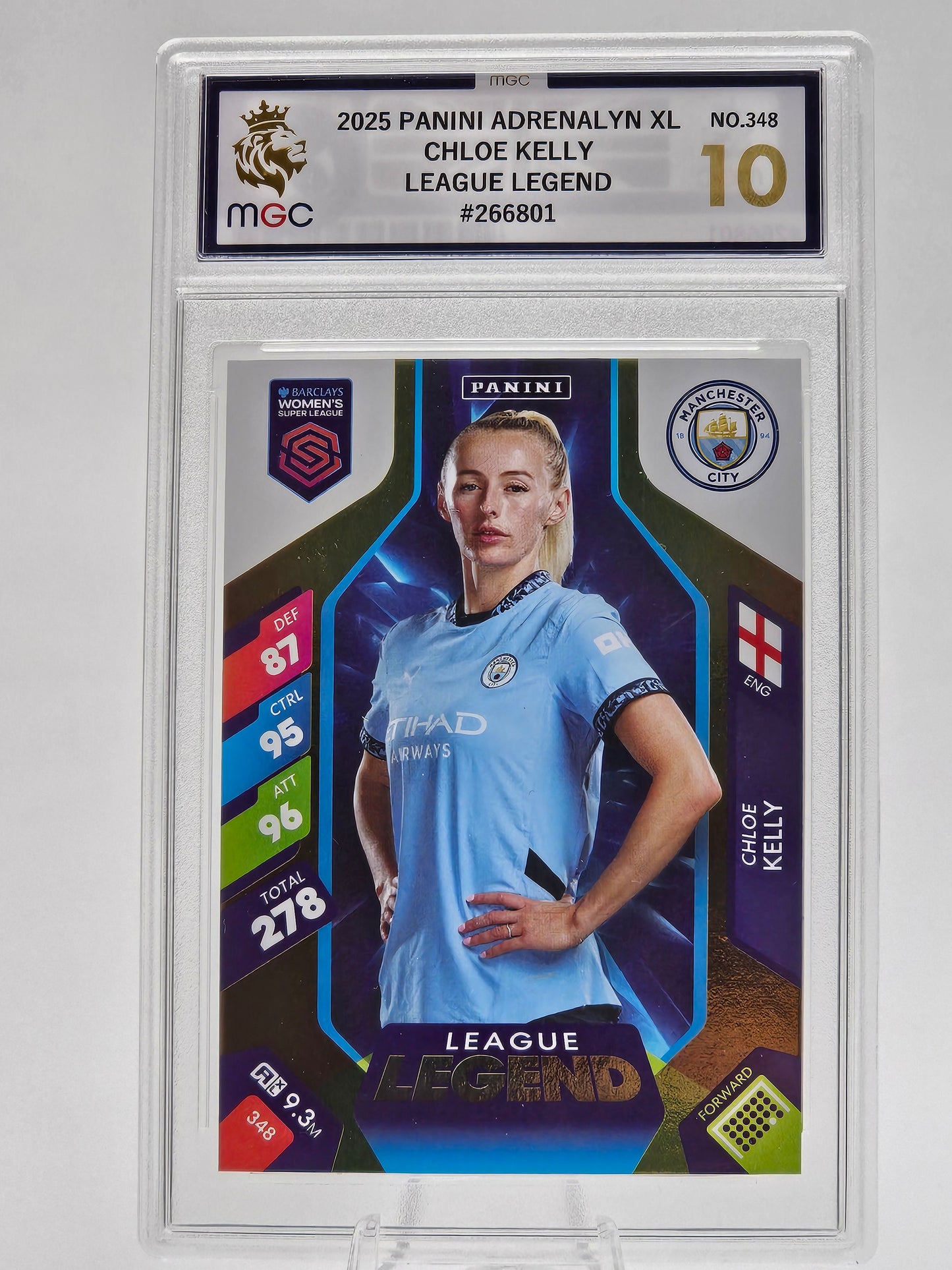 Chloe Kelly Graded MGC 10 League Legend Card #348 2025 Panini Adrenalyn XL WSL