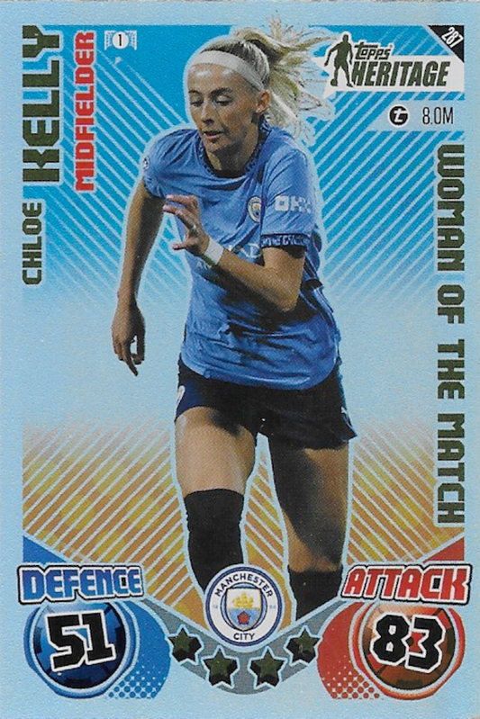 Chloe Kelly Woman of the Match Card #287 - Topps Match Attax Extra 2024/2025 - Manchester City, Heritage