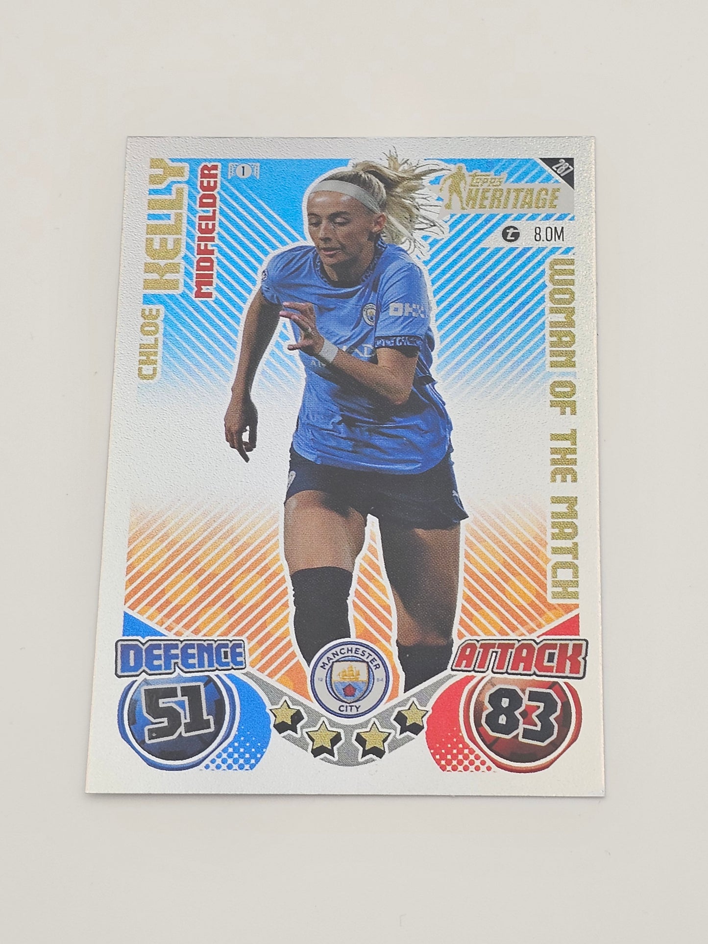 Chloe Kelly Woman of the Match Card #287 - Topps Match Attax Extra 2024/2025 - Manchester City, Heritage