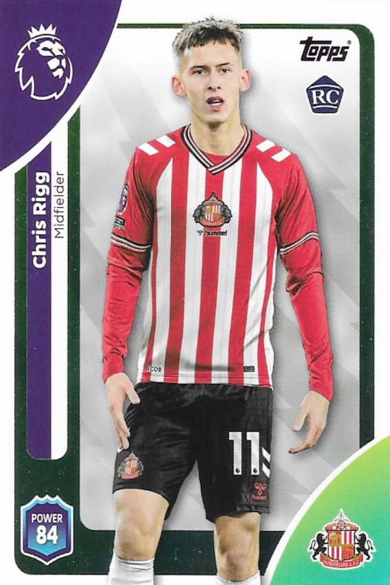 Chris Rigg Rookie Card #349 - Topps Premier League 2025/26 (Sunderland)