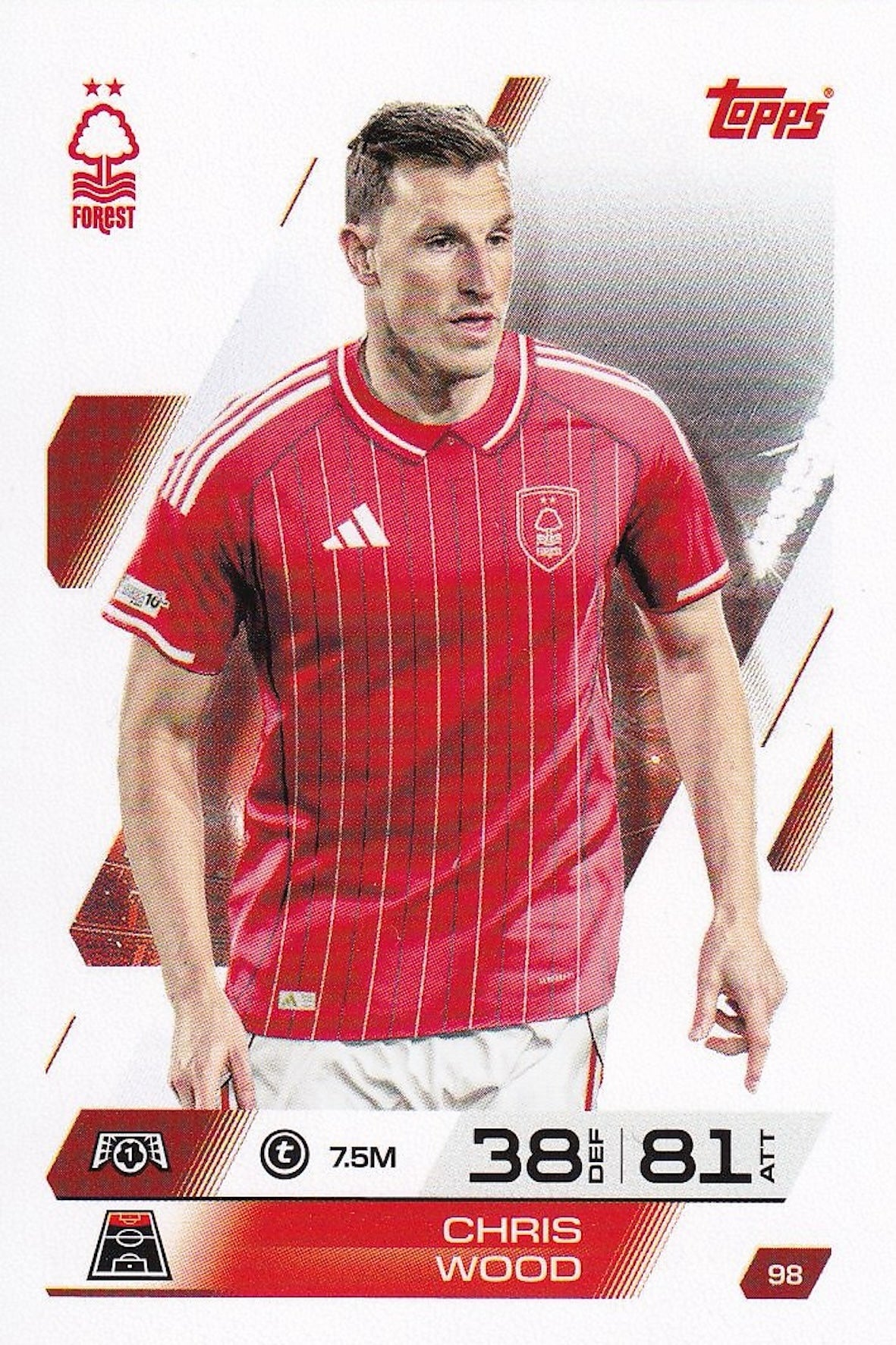 Chris Wood Base Card #98 - Topps Match Attax 25/26 (Nottingham Forest)