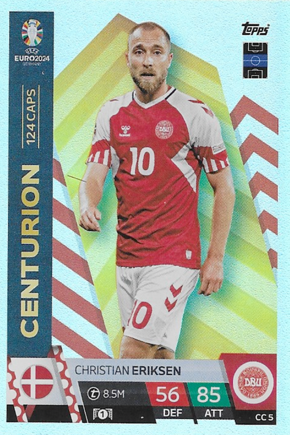 Christian Eriksen Centurion Card No CC 5 - Topps Match Attax Euro 2024 