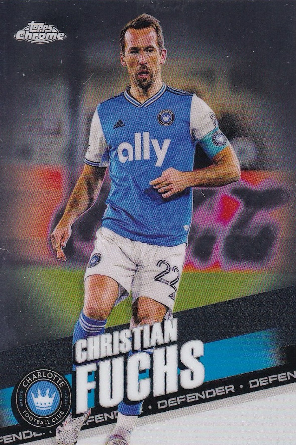 Christian Fuchs Base Card #135 - Topps Chrome 2022 MLS - Charlotte FC