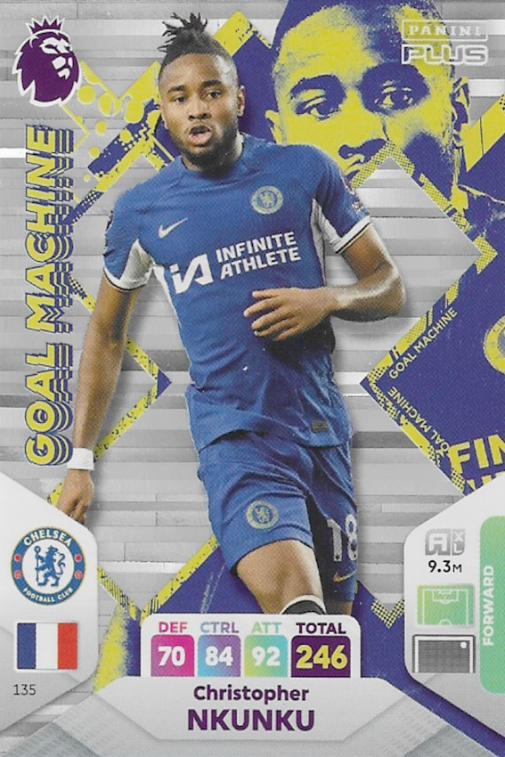 Christopher Nkunku Goal Machine Card No #135 - Adrenalyn XL Premier League PLUS 2024 by Panini