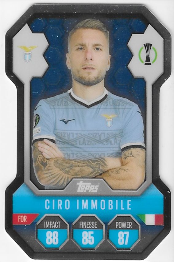 Ciro Immobile Chrome Shield Card #SH17 - Topps Match Attax 2024/2025 (S.S. Lazio)