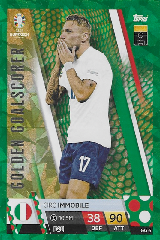 Ciro Immobile Crystal Green Parallel Golden Goalscorer Card No #GG6 - Topps Match Attax Euro 2024