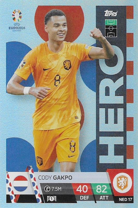 Cody Gakpo HERO Card #NED17 - Topps Match Attax Euro 2024