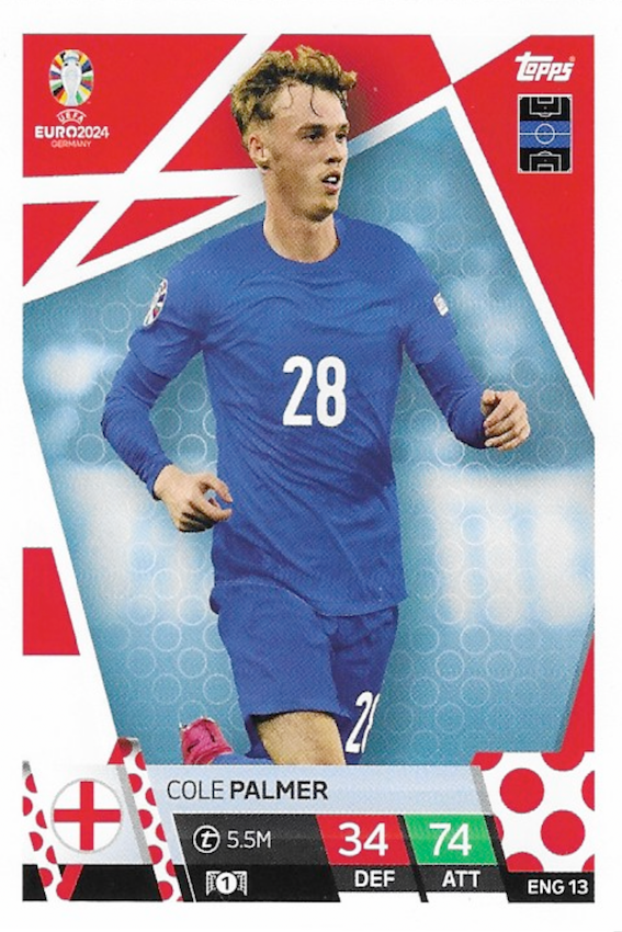 Cole Palmer Base Card Number ENG 13 - Topps Match Attax Euro 2024 (England)