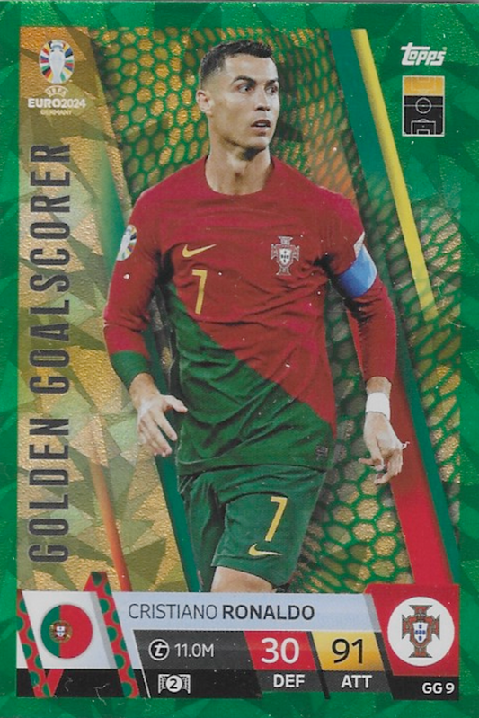 Cristiano Ronaldo GG9 Golden Goalscorer Green Card - Topps Match Attax Euro 2024