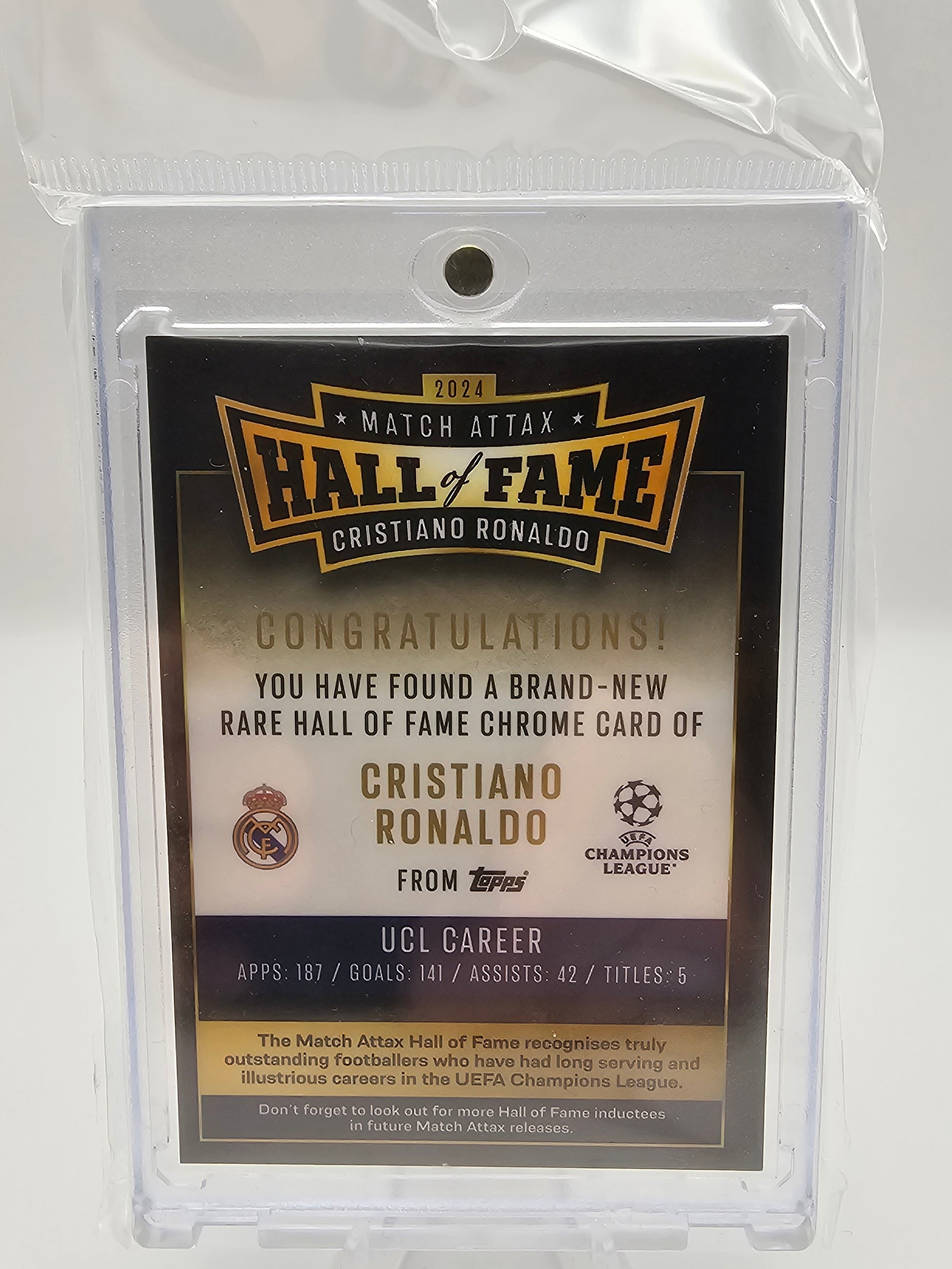 Cristiano Ronaldo Hall of Fame Card No #HOF2 - Topps MATCH ATTAX 2024/25