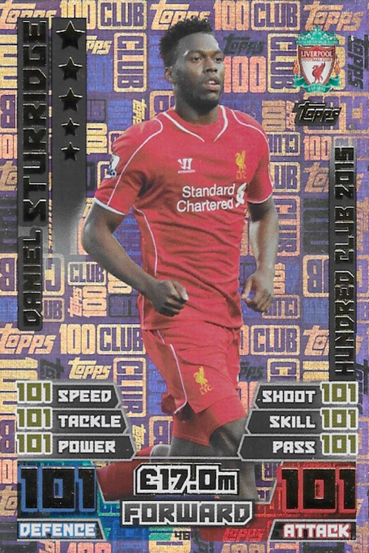 Daniel Sturridge 100 Club Card No #464 - Topps Match Attax 2016/2017 - 101 Legends