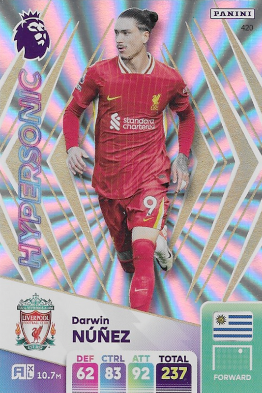 Darwin Nunez Hypersonic Card Number 420 - 2025 Adrenalyn XL Premier League (Panini)