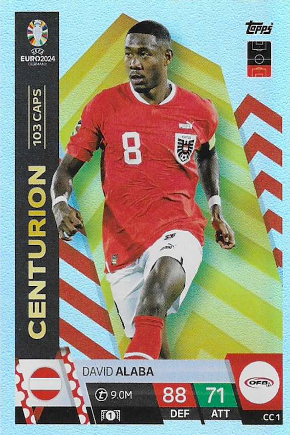 David Alaba Centurion Card #CC1 - Topps Match Attax EURO 2024