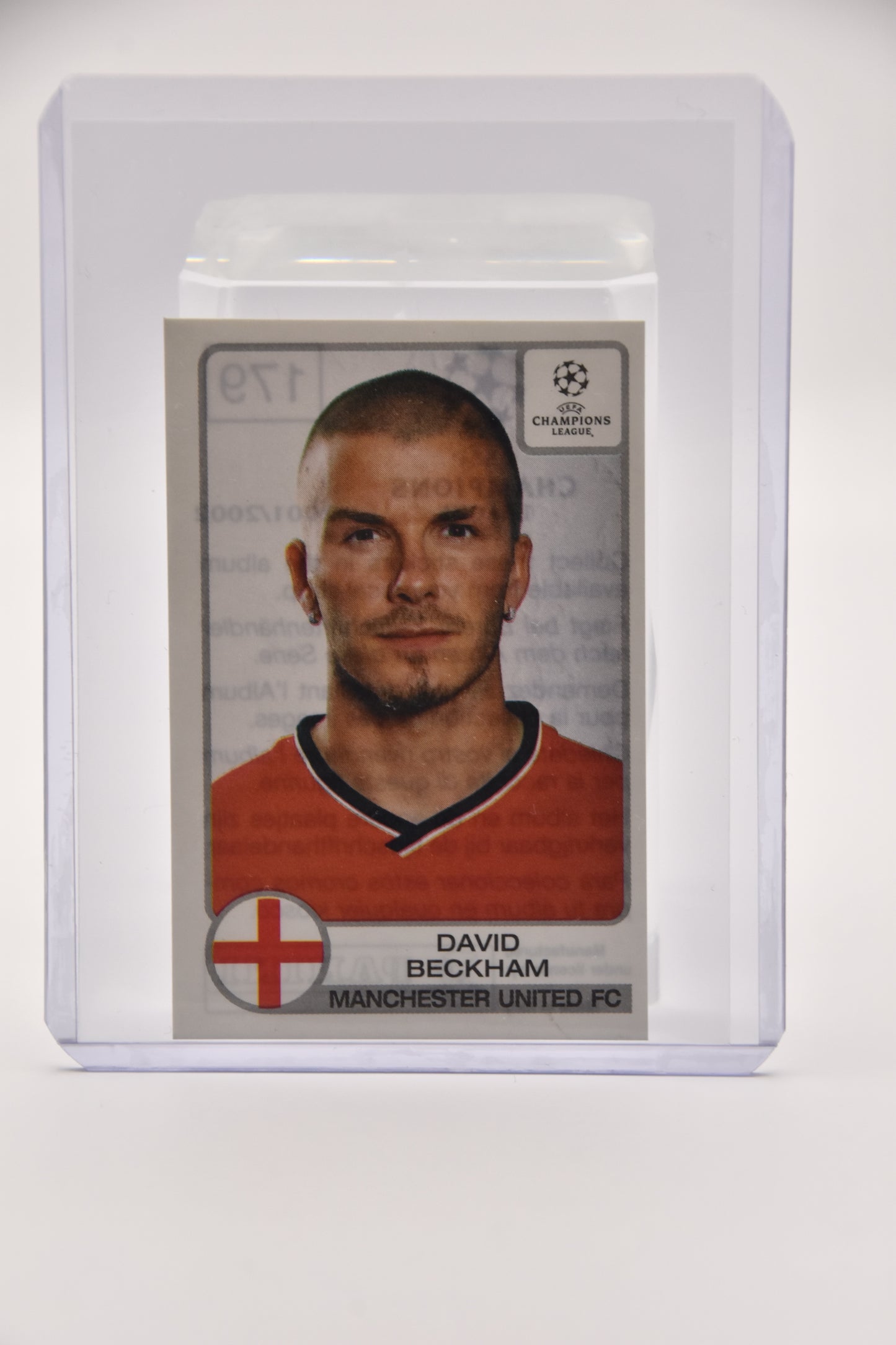 David Beckham Sticker No 179 - Panini Champions League 2001/2002