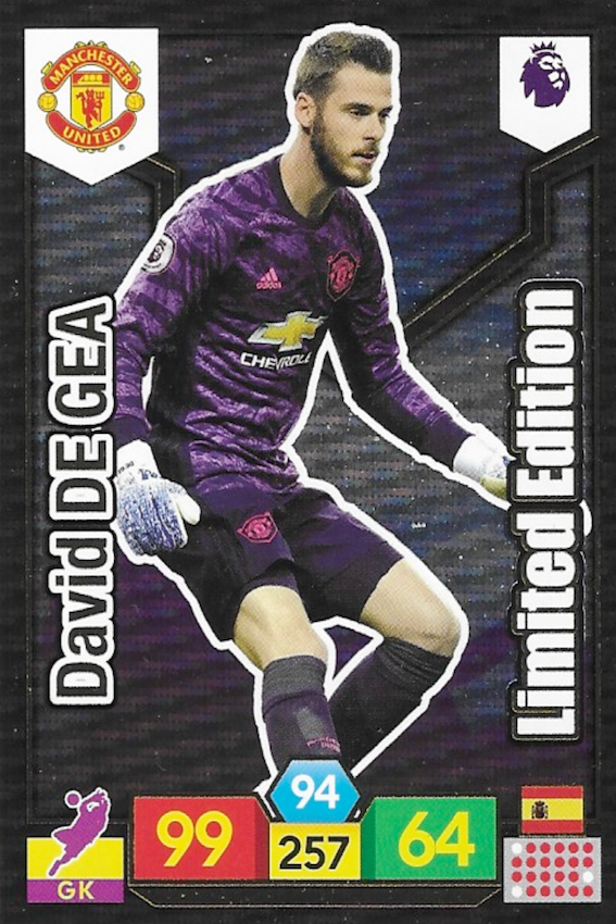 Limited Edition David De Gea Card (NM/Mint) 19/20 Panini Adrenalyn XL! Free sleeve, top loader & secure shipping!