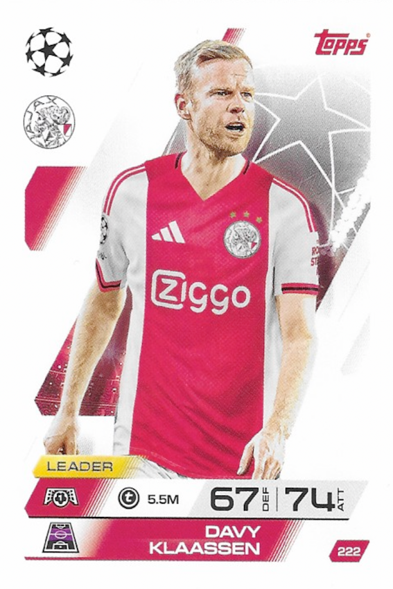 Davy Klaassen Base Card #222 - Topps Match Attax 25/26 (2025/2026)