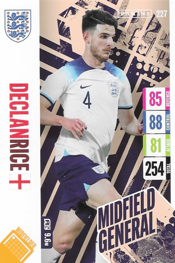 Declan Rice Midfield General Card Number 227 - Adrenalyn XL England 2024 Tournament Edition by Panini