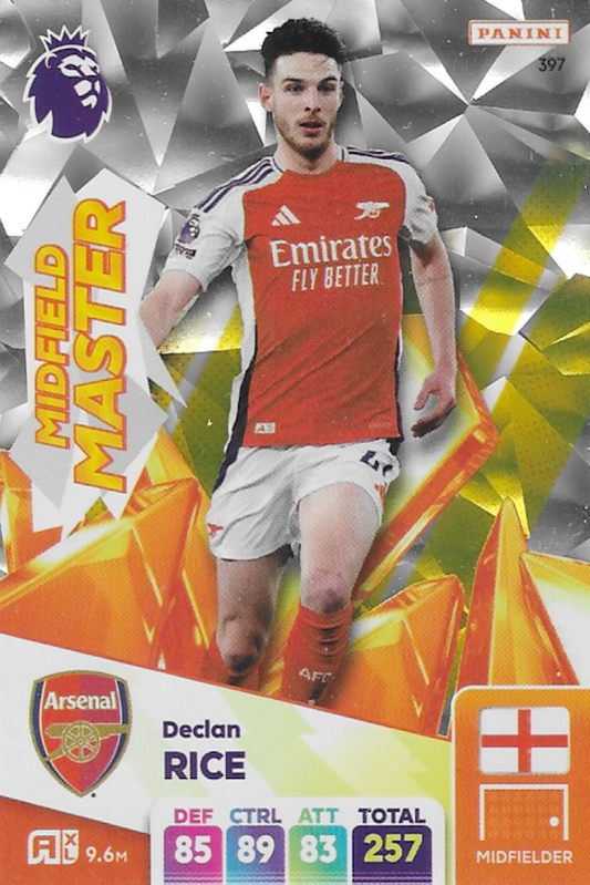 Declan Rice Midfield Master Card No #397 - Adrenalyn XL 2025 (Arsenal)