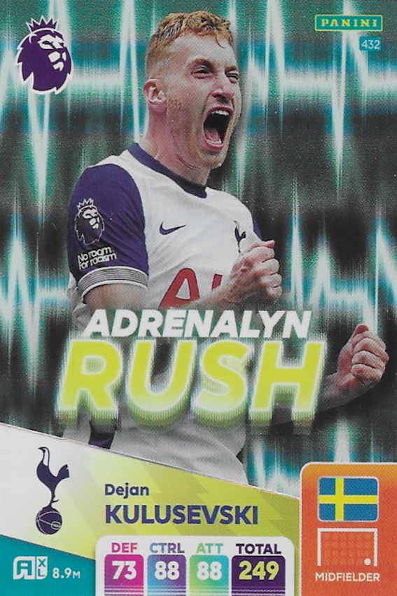 Dejan Kulusevski Adrenalyn Rush Card #432 - Panini Adrenalyn XL 2025 Premier League