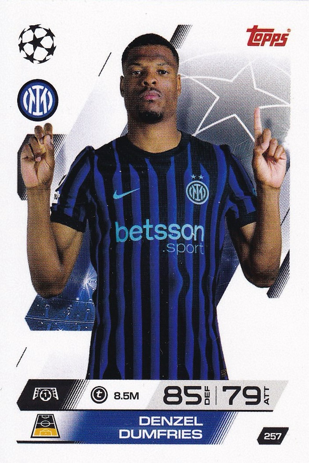 Denzel Dumfries Base Card #257 - Topps Match Attax 25/26 (2025/2026) Inter Milan
