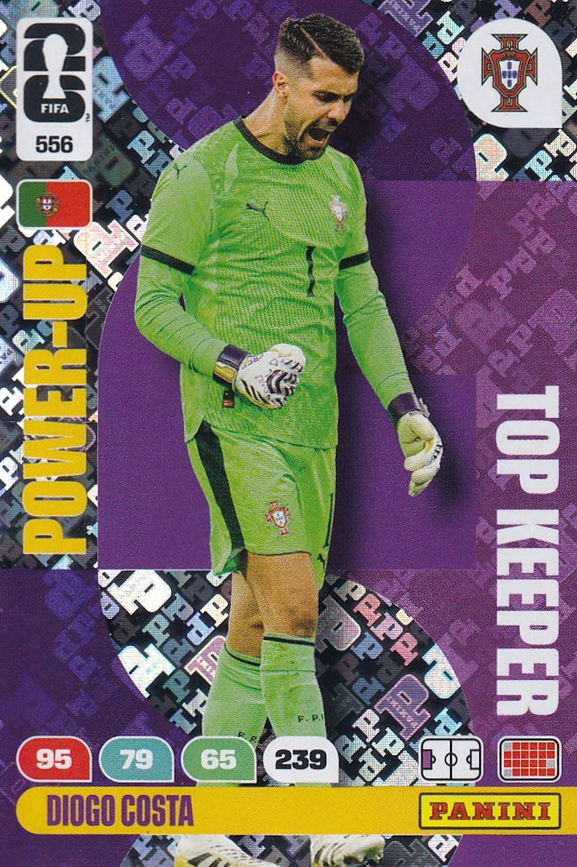Diogo Costa Power Up Top Keeper Card #556 - FIFA World Cup 2026 - Panini Adrenalyn XL - Portugal